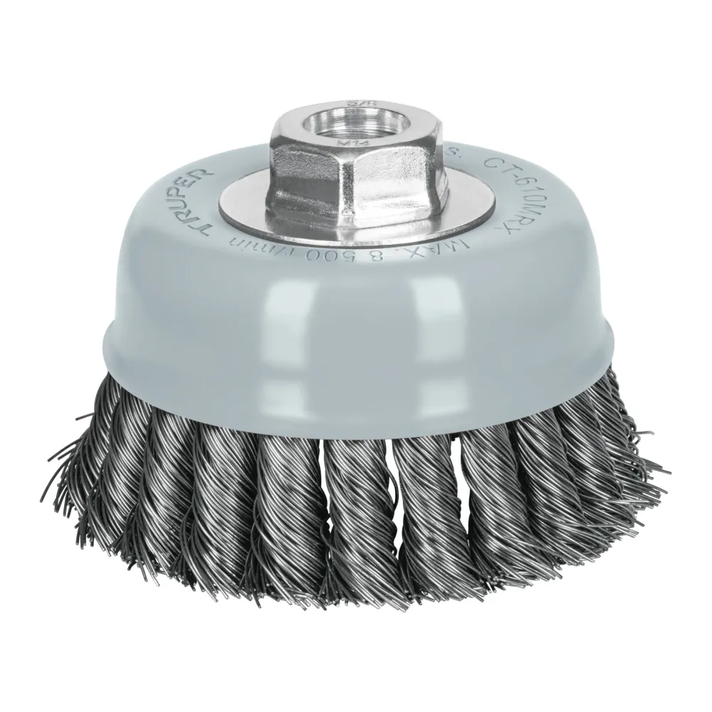 Carda copa 4' alambre trenzado grueso, Multi-rosca, Truper 100855 CT-610MRX