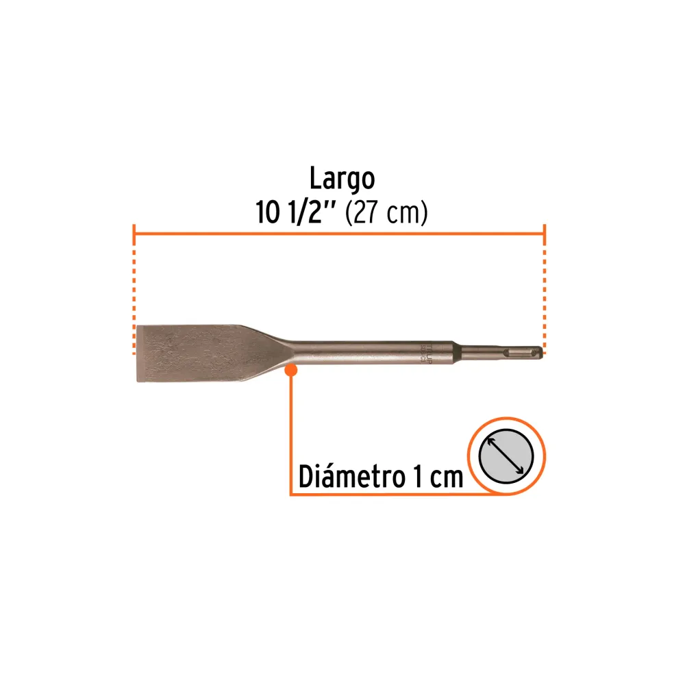 Cincel para rotomartillo plano azulejo 10-1/2" Truper