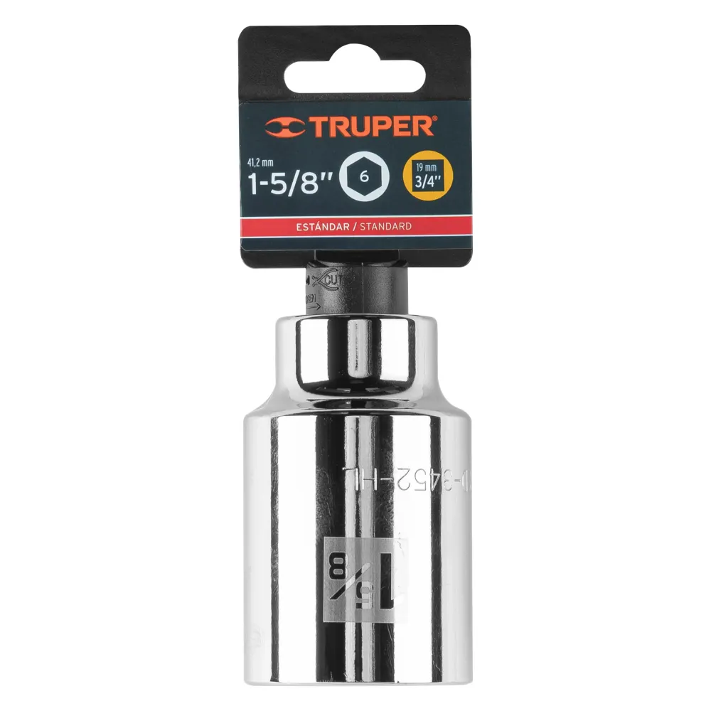 Dado largo de 1-5/8", 6 puntas, cuadro 3/4", Truper