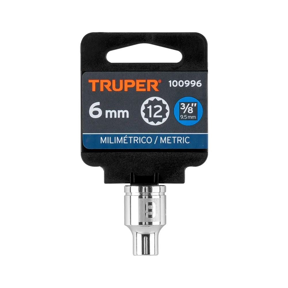 Dado de 6 mm, 12 puntas, cuadro 3/8", Truper