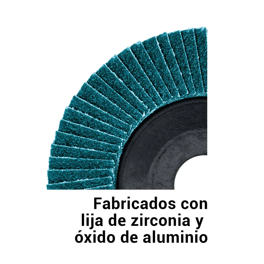 Disco laminado 7" grano 60 centro 7/8", plástico, Truper