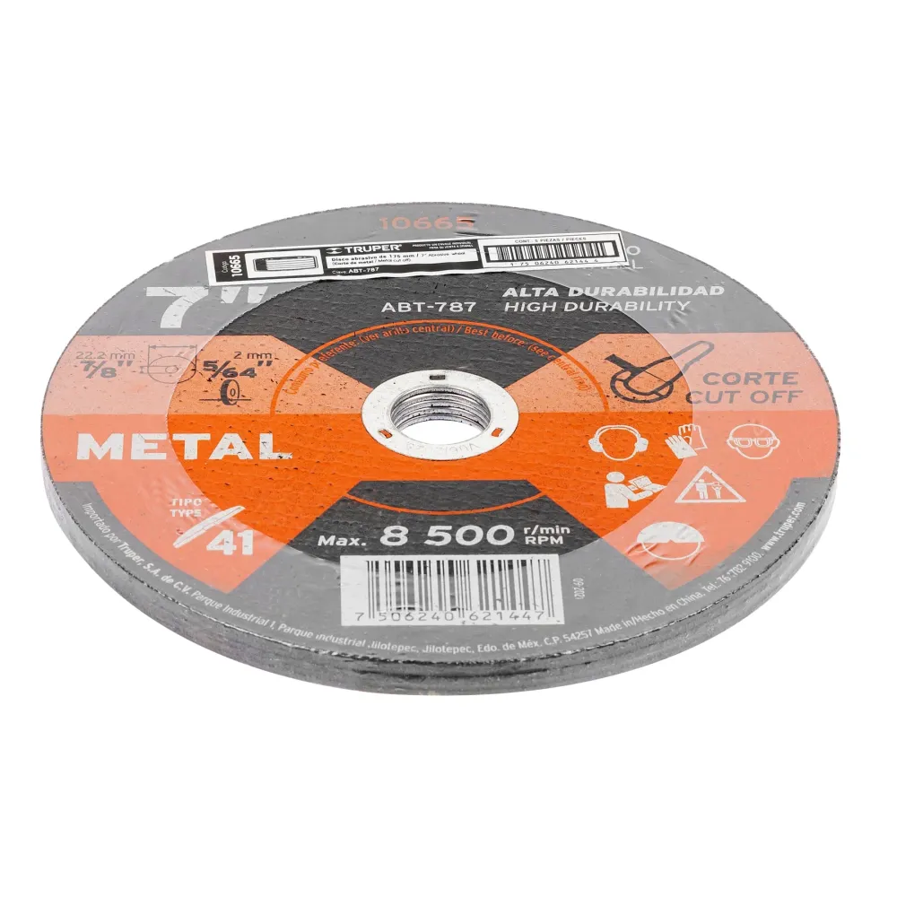 Disco de 7' para corte de metal, tipo 41, Truper 10665 ABT-787