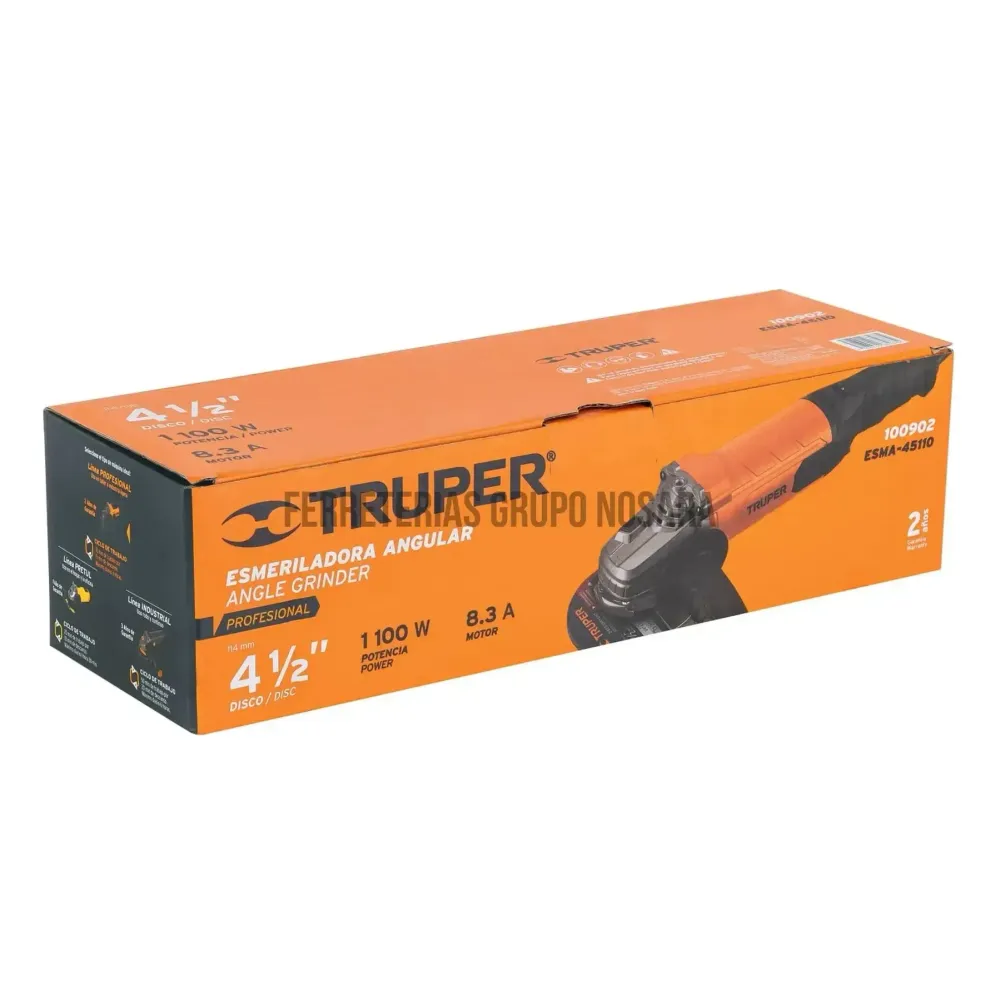Esmeriladora angular 4-1/2" 1100 W, profesional, Truper 100902