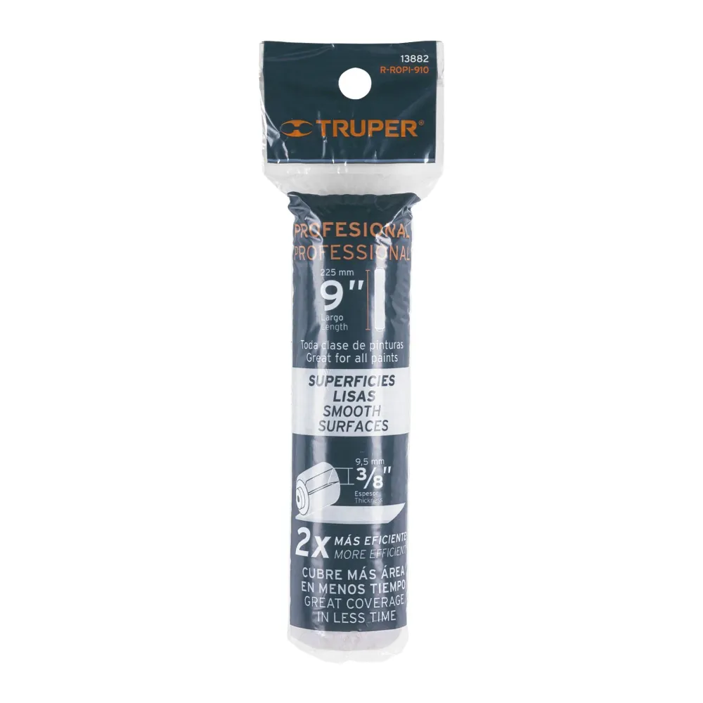 Felpa para rodillo 9" x 3/8" superficies lisas, Truper