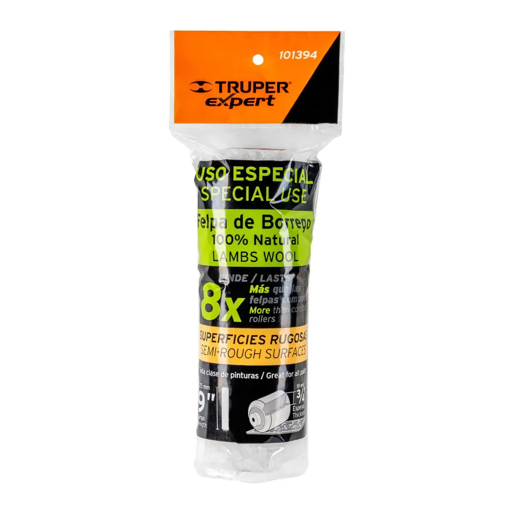 Felpa para rodillo, 9 x 3/4, superficies rugosas, Expert Truper