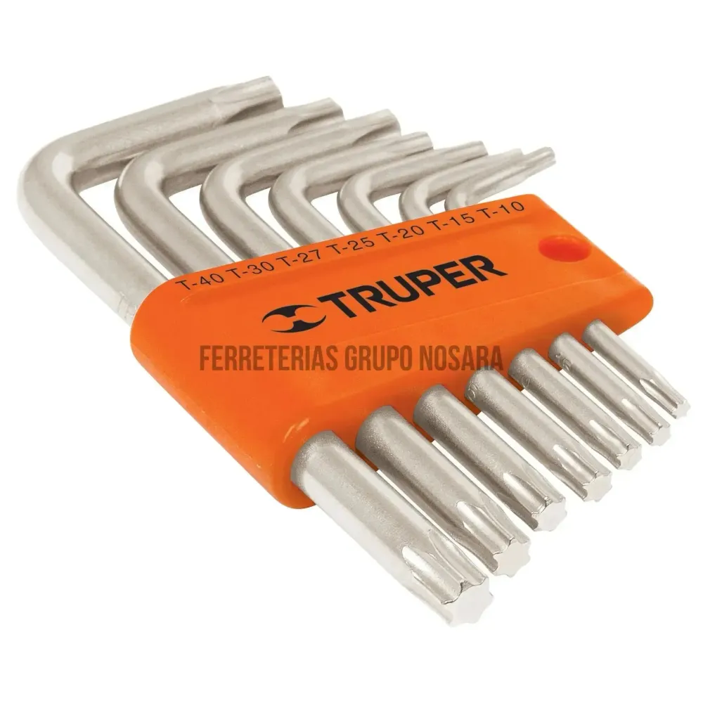 Juego de 7 llaves torx con organizador, Truper / 15552