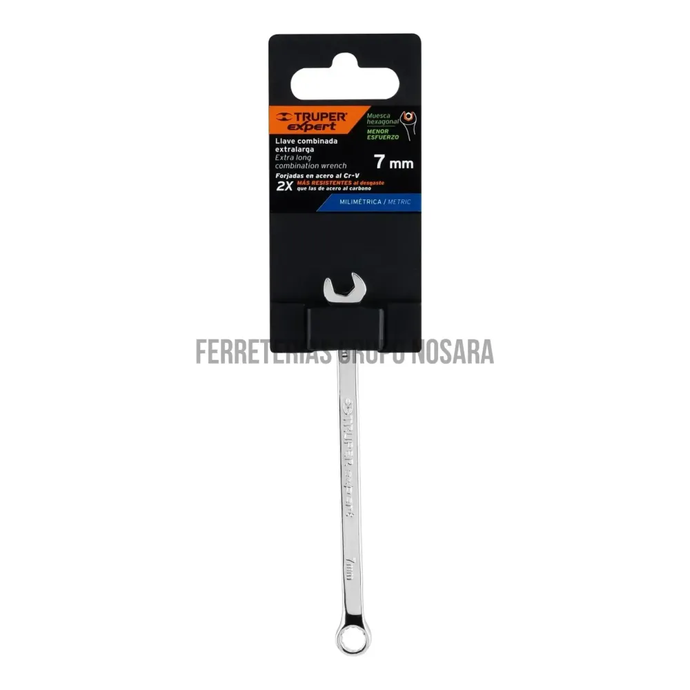 Llave combinada extralarga 7 mm x 135 mm de largo, Expert / 15611 TRUPER