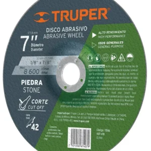 Truper ABT-418 Disco para corte de piedra, tipo 42, diámetro 7'