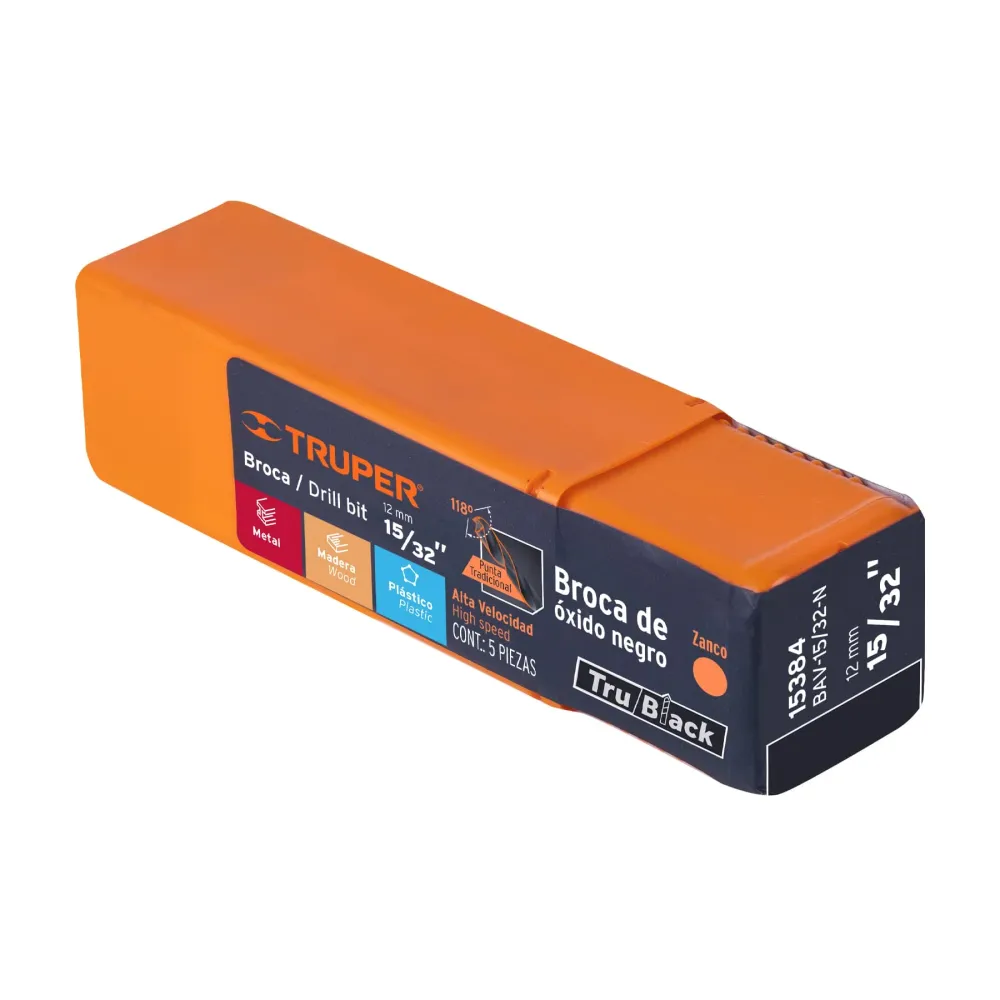 Truper BAV-15/32-N Broca HSS 15/32' Trublack para metal