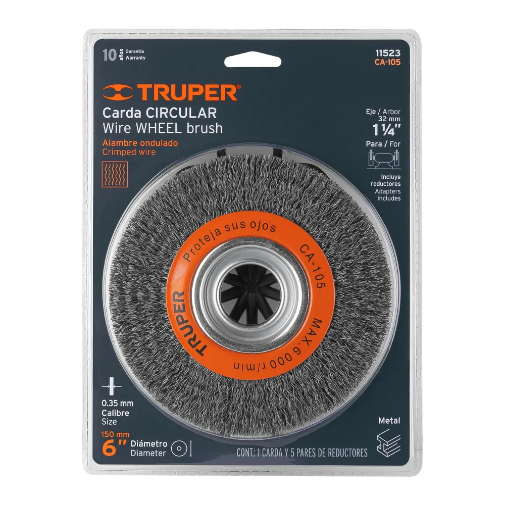 Truper CA-105 Carda 6 x 13/16 para esmeril