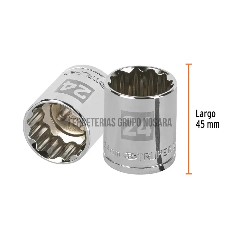 TRUPER CUBO ESTRIADO 24MM ESP 1/2 13538