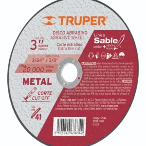 Truper DICOF-3010 Disco Tipo 41 para corte fino de metal 3'