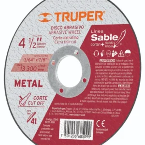 Truper DICOF-4510 Disco Tipo 41, corte fino de metal, Línea Sable 4-1/2',1mm