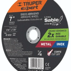 Truper DICOF-7015 Disco Tipo 41 para corte fino de metal Línea Sable 7', 1.5mm