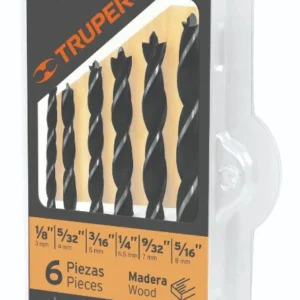 Truper JBMA-6 Juego de brocas para madera, 6 piezas