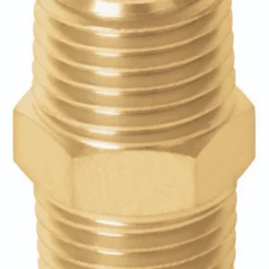 Truper NIPLE Niple de latón, tipo FF, cuerda 1/4 NPT