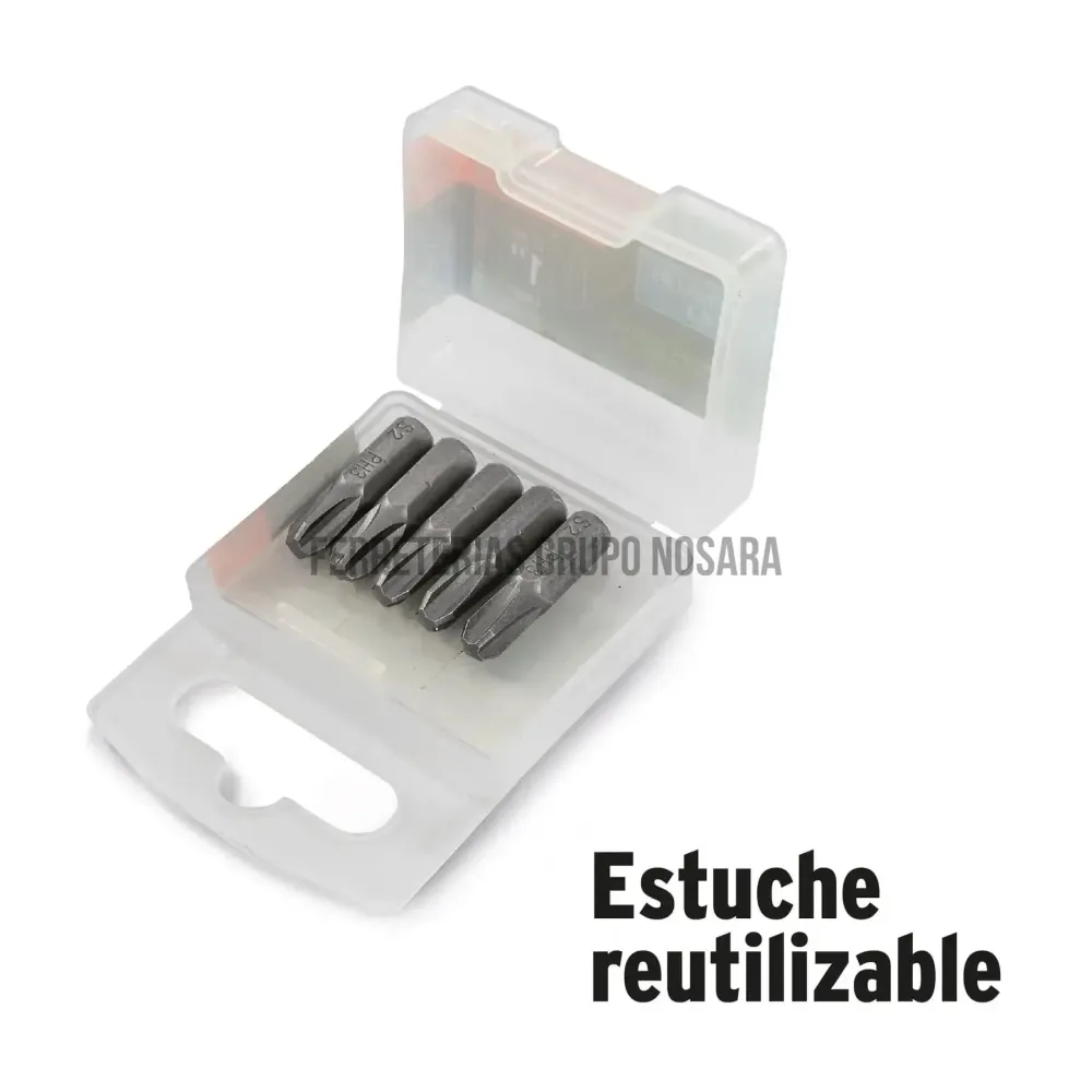 TRUPEREstuche con 5 puntas cruz PH2 muro de yeso largo 1", Expert / 12717