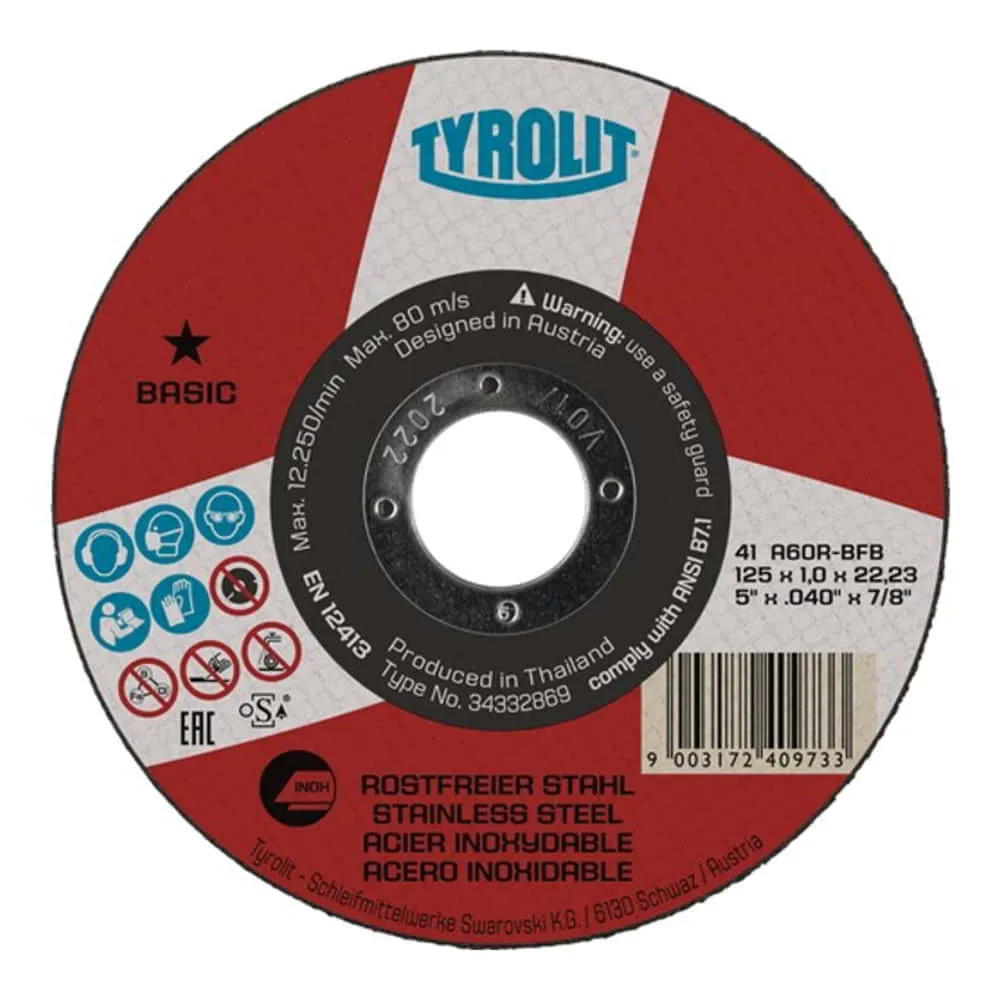 Disco de corte TYROLIT BASIC D115x1mm recto ( 4000845535 )