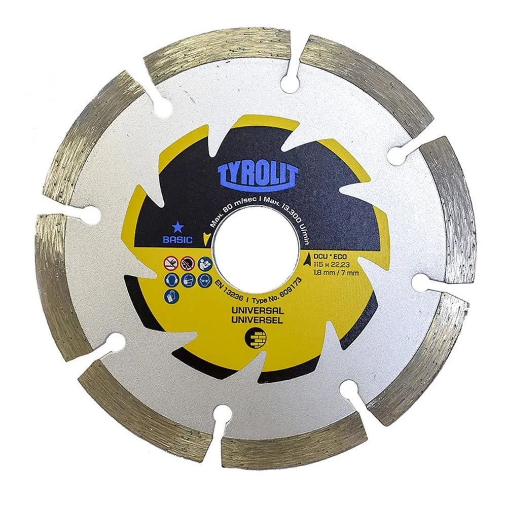 DISCO DIAMANTADO SEGMENTADO C3 Ø115 x 1,8 x 22,23 mm TYROLIT