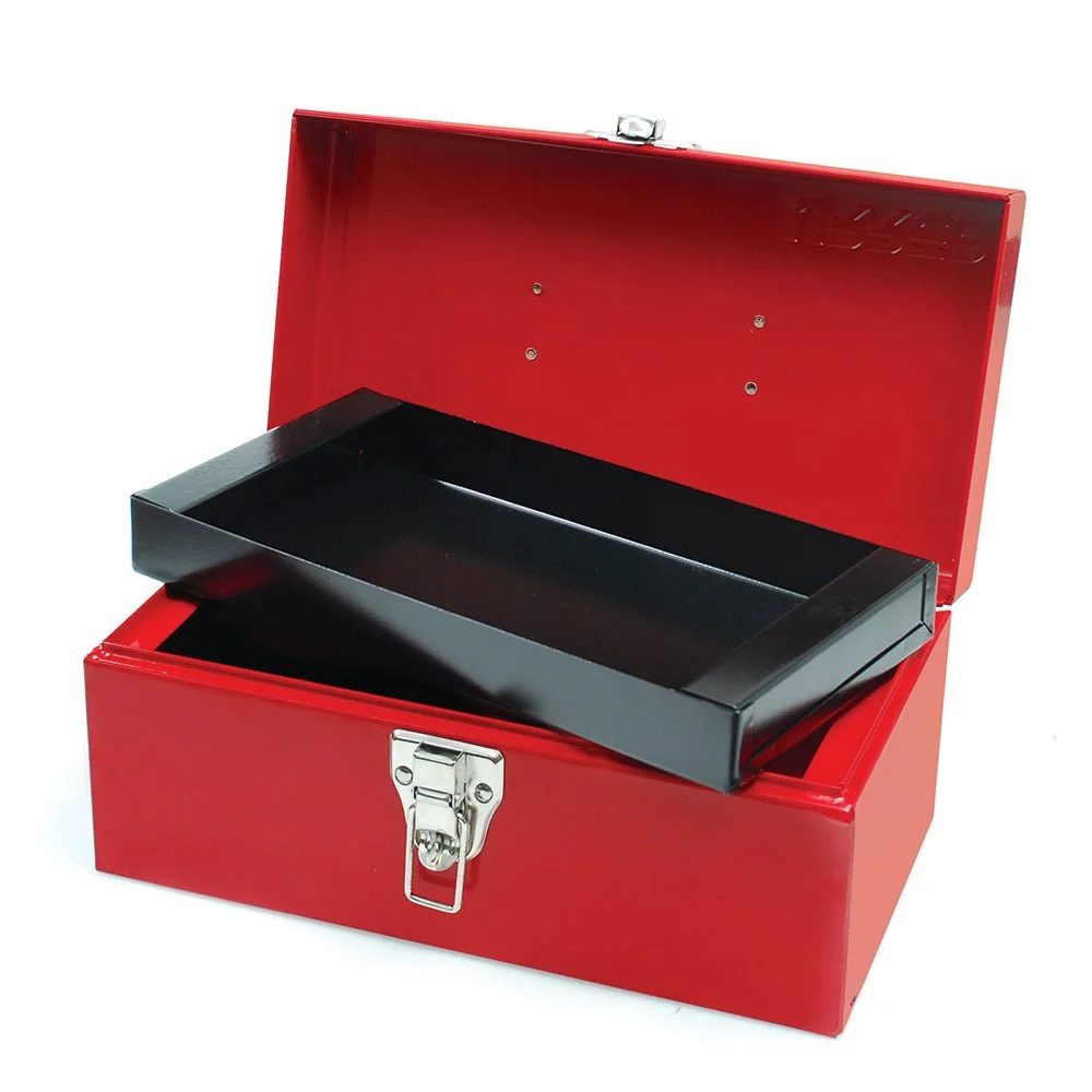Caja portaherramientas metálica roja 11" x 6" x 5" Urrea. Rojo