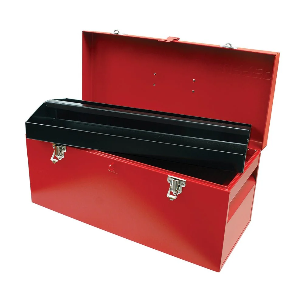 Caja portaherramientas metálica roja 20" x 8" x 9" Urrea. Rojo