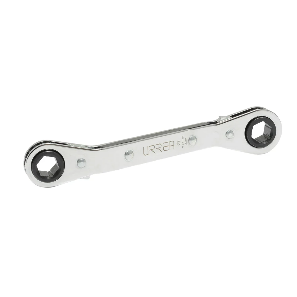 Llave de estrías pulido espejo acodada de matraca métrica, 12 puntas, 16 x 18 mm Urrea