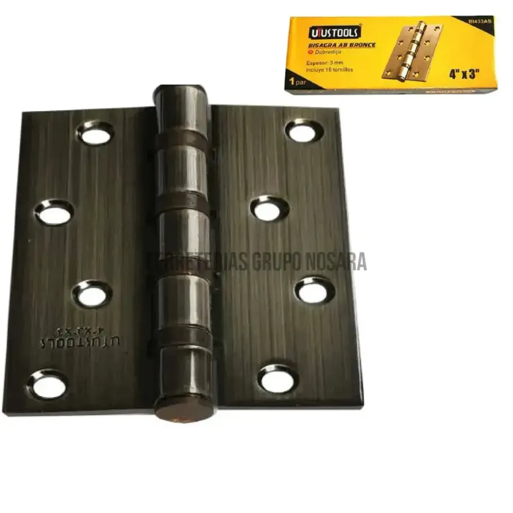 UYUS BISAGRA EN ROLES BRONCE 4’X3′ PAR CAJA UYUSTOOLS