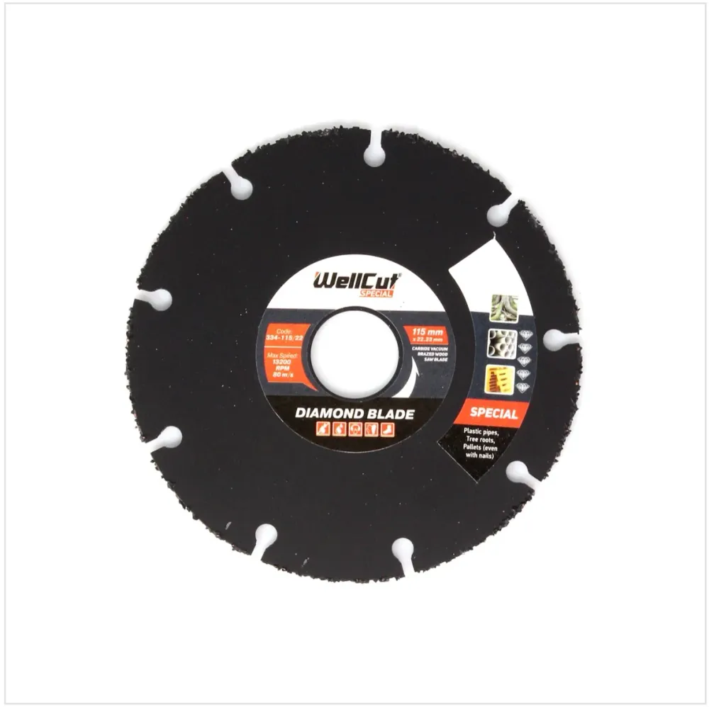 Disco de corte de diamante WellCut 115x22,2mm Especial ( 334 - 115 / 22 )