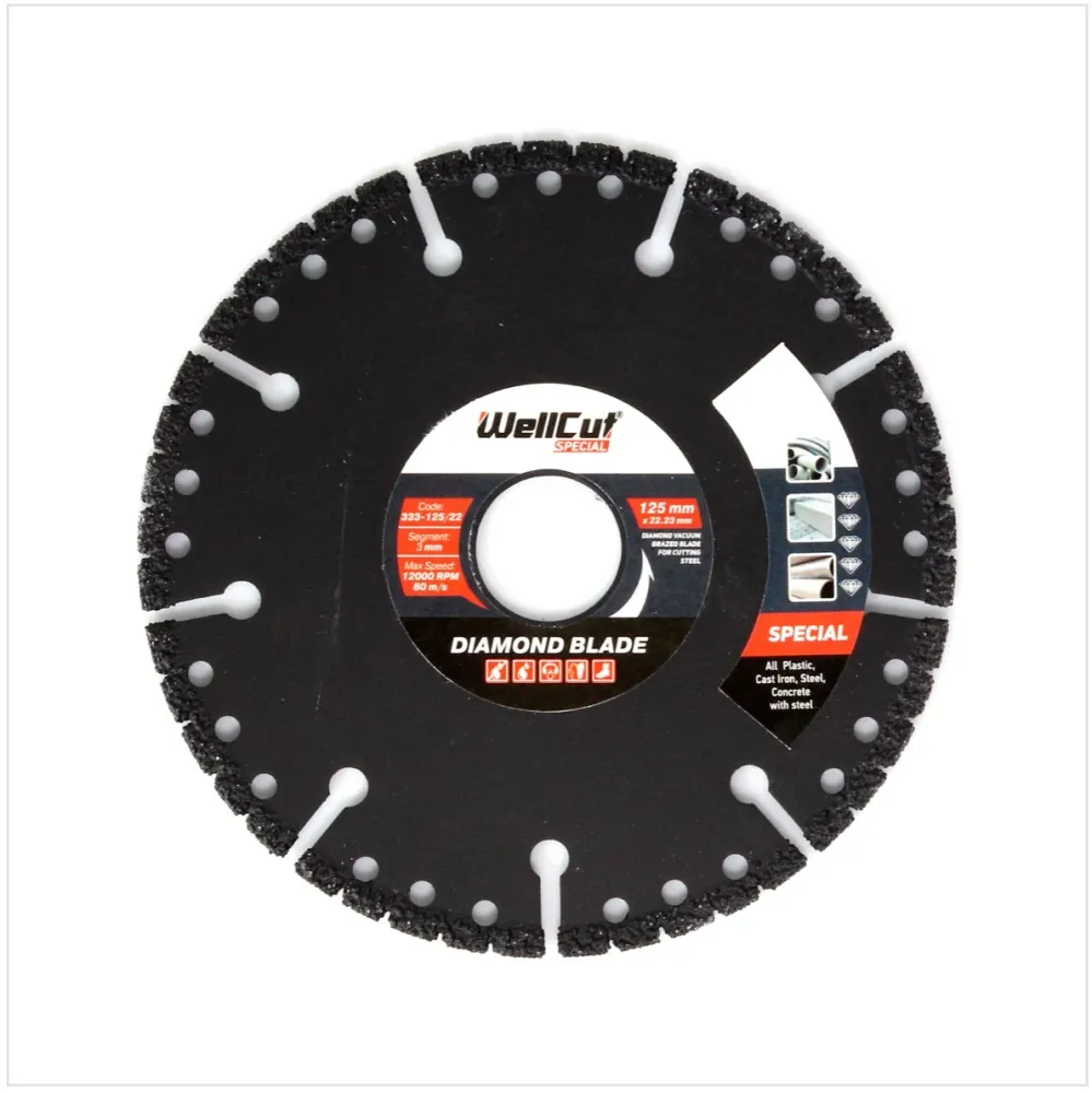 Disco de corte de diamante WellCut Diamond Blade 125 x 22,2 mm Especial (333 - 125 / 22)