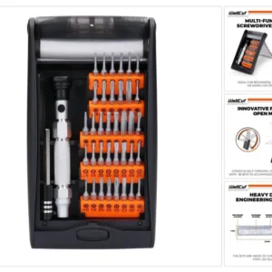 Juego de puntas de destornillador multiusos WellCut Precision con barra de extensión de 60 mm, mango de aluminio de 94 mm,...