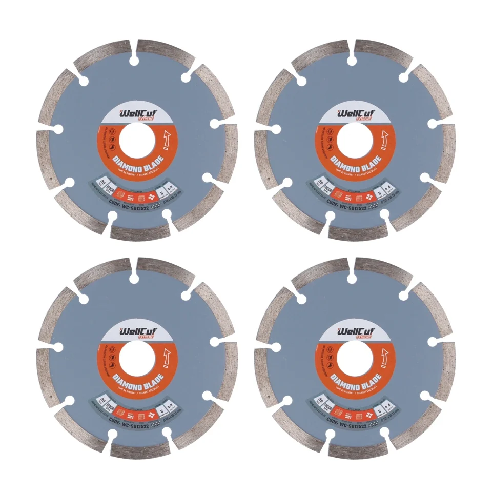 WellCut Discos de corte diamantados 125 x 22,23 mm - 4 piezas ( 4x WC-SD12522 )