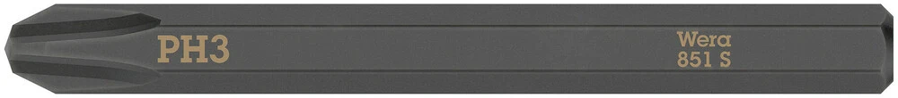 WERA Bit 851 S PH 3 x 70 mm 1/4 ″ PH 3 Longitud 70 mm ( 4000827259 )