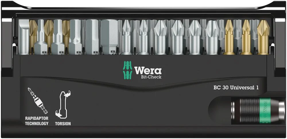 WERA Bit-Check 30 Universal 1 Juego de puntas de 30 piezas ( 4000829640 )