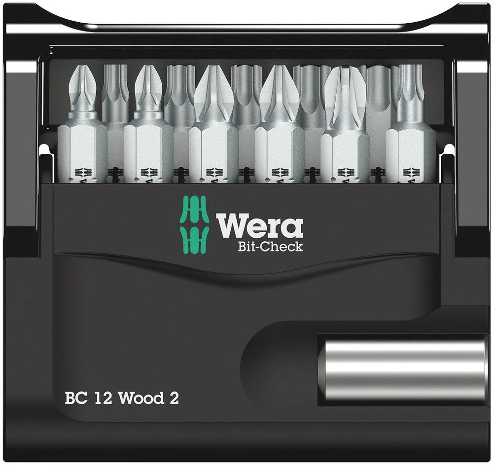 WERA Bit-Check 12 Wood 2 Juego de puntas de 12 piezas ( 4000829035 )
