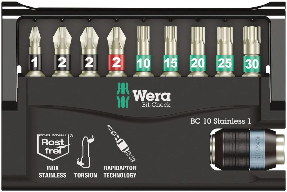 WERA juego de puntas de acero inoxidable BC 10 Stainless 1 10 piezas ( 4000828393 )