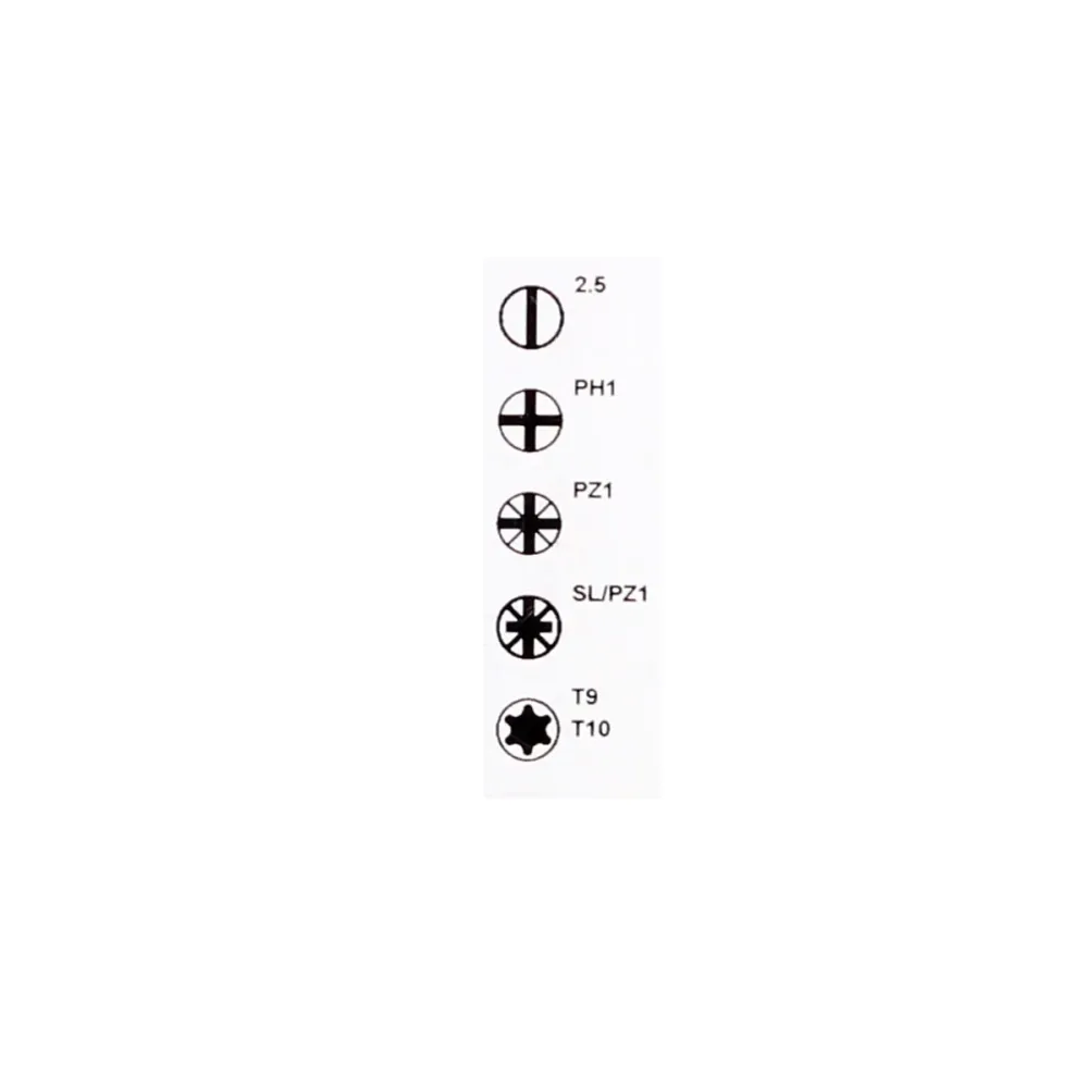 Juego de puntas eléctricas Wiha slimBit mixtas de 6 piezas (44366) Ranuradas / Phillips / Pozidriv / Torx