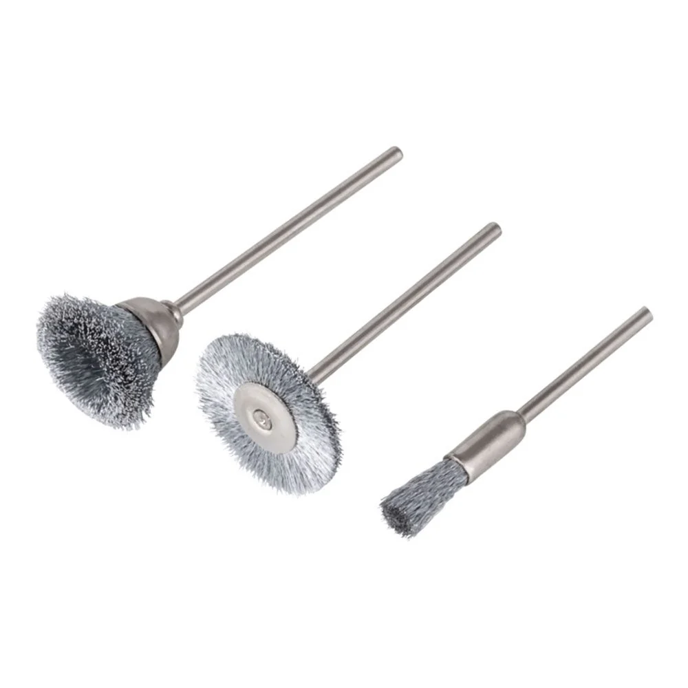 CEPILLO MINI DE ALAMBRE DE ACERO, JUEGO 3 PIEZAS WOLFCRAFT