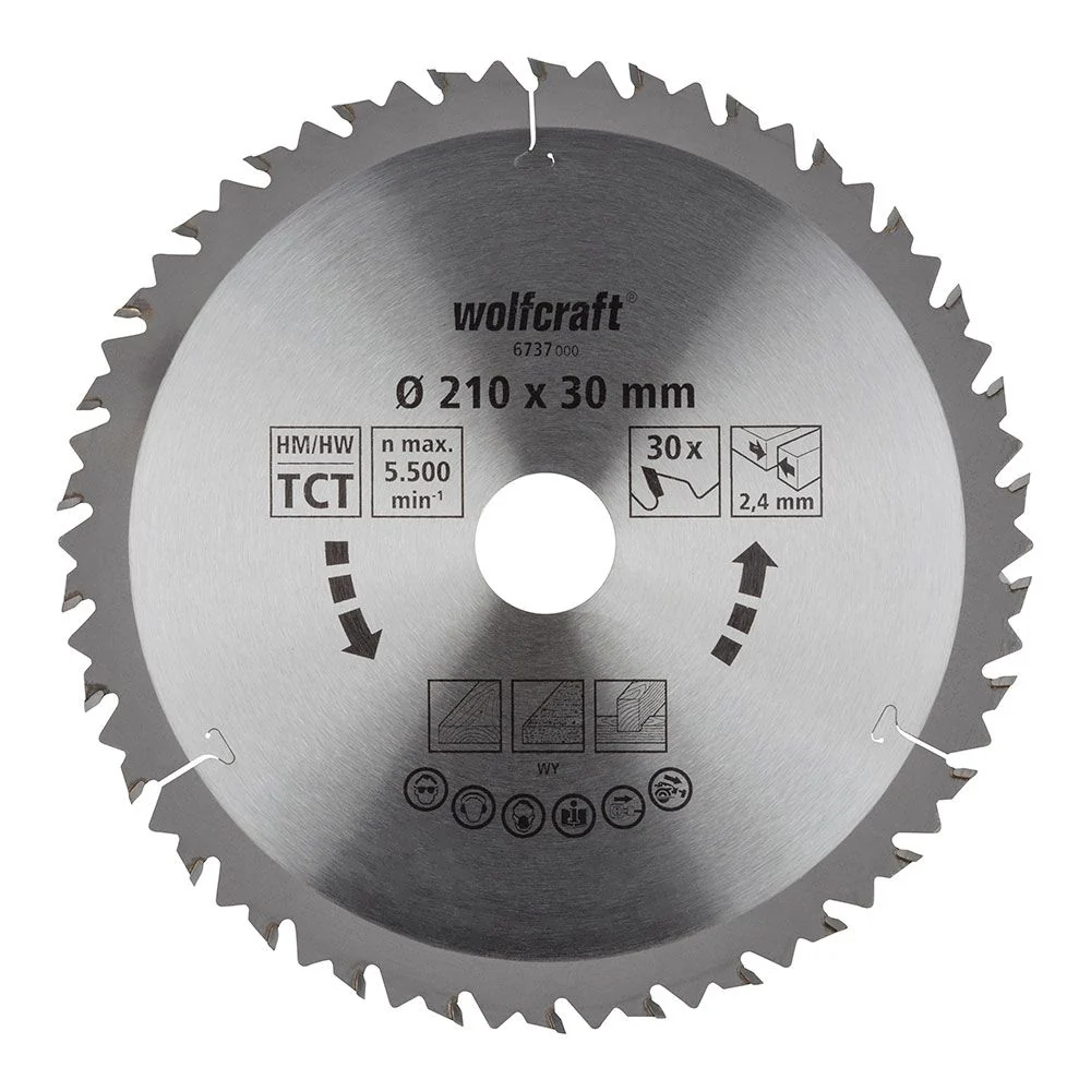 DISCO DE SIERRA CIRCULAR CT, Ø210 mm x 30 DIENTES WOLFCRAFT