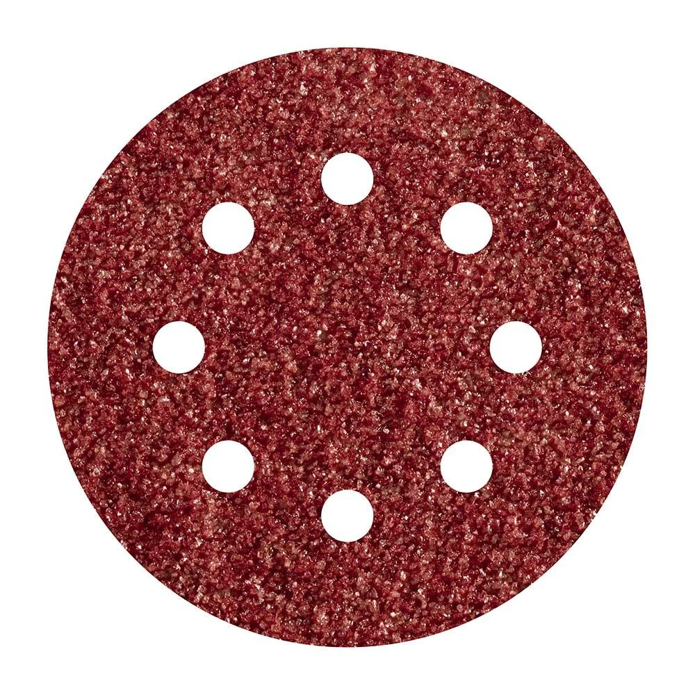 HOJAS DE LIJAR ADHESIVAS DE CORINDÓN PERFORADAS, Ø125 mm, GRANO 80, PACK 5 uds WOLFCRAFT