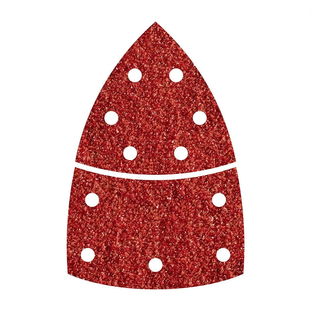 HOJAS DE LIJAR ADHESIVAS DE CORINDÓN PERFORADAS TRIANGULAR, GRANO 120, PACK 10 uds WOLFCRAFT
