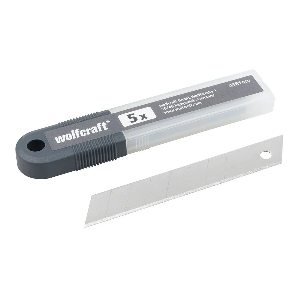 SET 5 CUCHILLAS SEPARABLES DE 18 mm, 8 SEGMENTOS WOLFCRAFT