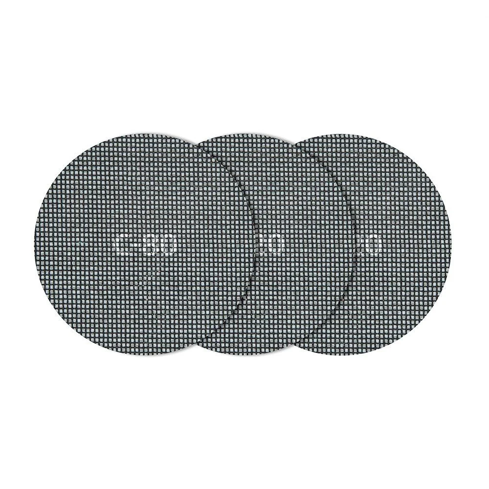 TEJIDOS DE REJILLA ADHERENTES CARBURO DE SILICIO Ø125 mm, GRANO 80/120/220, PACK 5 uds WOLFCRAFT