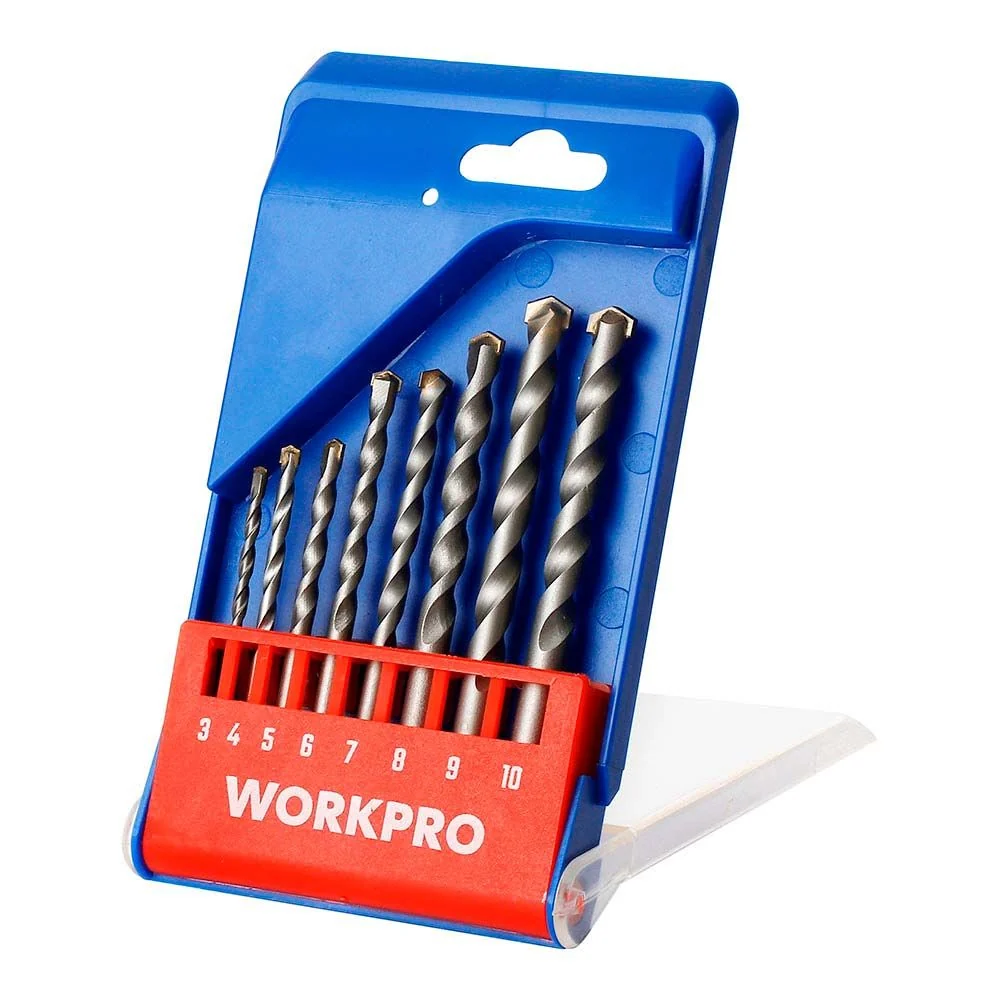 BROCAS PARA MAMPOSTERÍ, Ø3,00 - Ø10,00 mm, JUEGO 8 PIEZAS WORKPRO