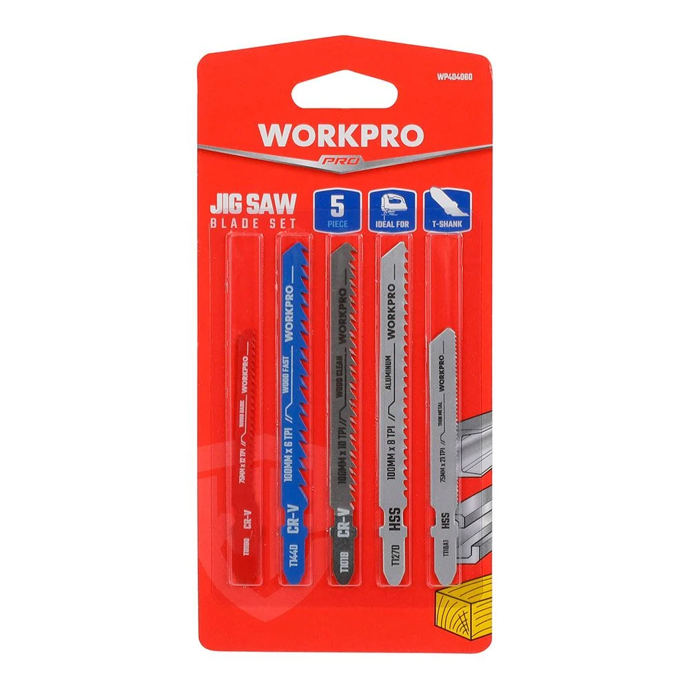 HOJA DE SIERRA PARA MADERA Y METAL, JUEGO 5 PIEZAS WORKPRO